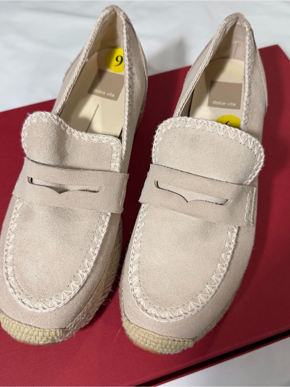 Dolce Vita Women’s US 9 Jalia Taupe Suede Sneaker Loafers Espadrilles Platform